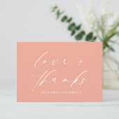 Elegant Dusty Pink Love and Bedankt Script Wedding (Staand voorkant)