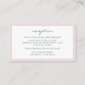 Elegant Dusty Pink Magnolia Flower Reception Informatiekaartje (Voorkant)