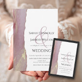 Elegant Dusty Pink Mauve Lila Wedding Invitation Kaart
