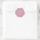 Elegant Dusty Pink Monogram Wedding Wax Seal Ronde Sticker (Tas)