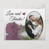 Elegant Dusty Pink Rose Wedding Love and Bedankt Briefkaart (Voorkant)
