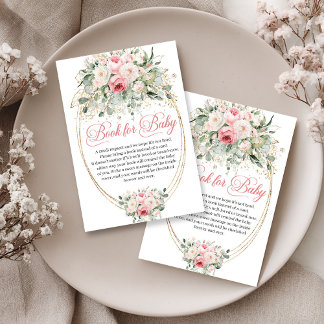 Elegant Dusty Pink Roses Greenery Book Request Informatiekaartje
