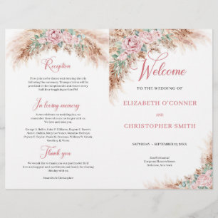 Elegant Dusty Pink Roses Pampas gras en groen