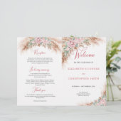 Elegant Dusty Pink Roses Pampas gras en groen (Staand voorkant)