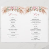 Elegant Dusty Pink Roses Pampas gras en groen (Achterkant)