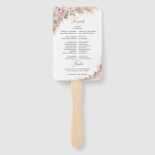 Elegant Dusty Pink Roses Pampas gras en groen Handwaaier (Achterkant)