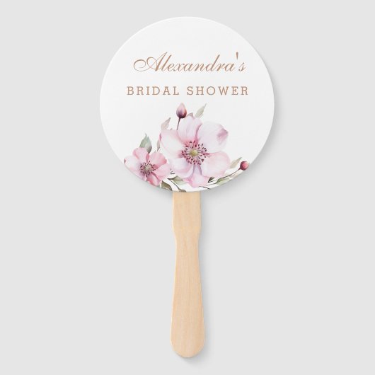 Elegant Dusty Pink Roses Vrijgezellenfeest Handwaaier (Voorkant)