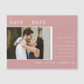 Elegant Dusty Pink Save the Date Calendar Magnet (Voorkant)