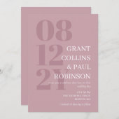 Elegant Dusty Pink Typografie Uitnodiging (Voorkant / Achterkant)