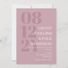 Elegant Dusty Pink Typografie Uitnodiging