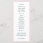 Elegant Dusty Pink Waterverf Magnolia Wedding Programmakaart (Achterkant)