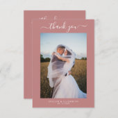 Elegant Dusty Pink Weddenschap Hartelijk dank voor Kaart (Voorkant / Achterkant)