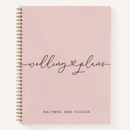 Elegant Dusty Pink Wedding Plans Heart Notitieboek