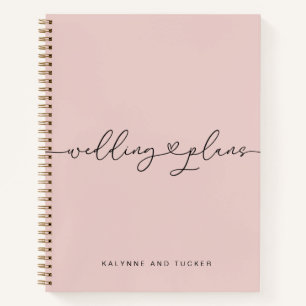 Elegant Dusty Pink Wedding Plans Heart Notitieboek