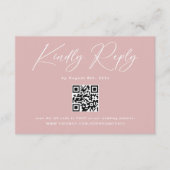 Elegant Dusty Pink Wedding RSVP Informatiekaartje (Voorkant)