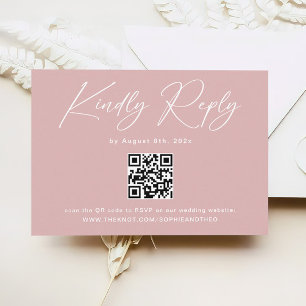 Elegant Dusty Pink Wedding RSVP Informatiekaartje