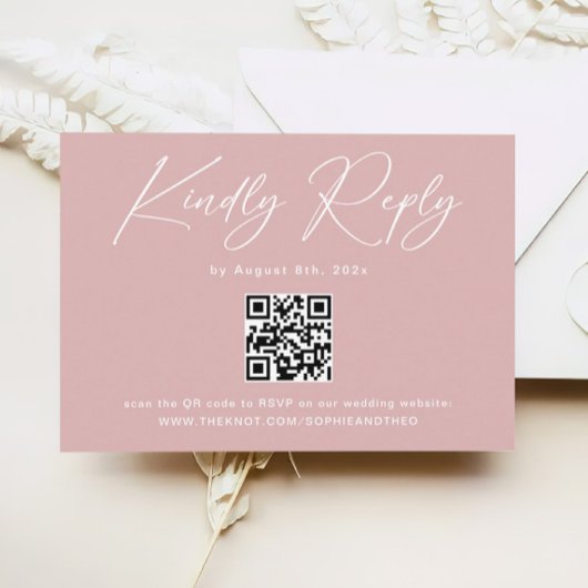 Elegant Dusty Pink Wedding RSVP Informatiekaartje