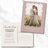 Elegant Dusty Pink Wedding Save the Date Briefkaar Briefkaart