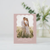 Elegant Dusty Pink Wedding Save the Date Briefkaar Briefkaart (Staand voorkant)