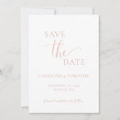 Elegant Dusty Pink Wedding Save The Date Kaart (Voorkant)