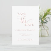 Elegant Dusty Pink Wedding Save The Date Kaart (Staand voorkant)