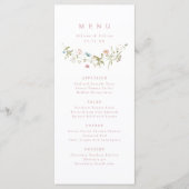 Elegant Dusty Pink Wildflower Rustic Boho Wedding Menu (Voorkant)