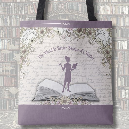 Elegant Dusty Plum Inspirational Teacher Tote Bag