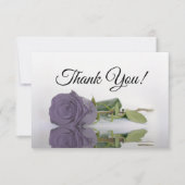 Elegant Dusty Purple Mirrored Rose Simple Wedding Bedankkaart (Voorkant)