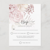 Elegant Dusty Roos Bloemen Bruiloft RSVP Uitnodiging Briefkaart (Voorkant)