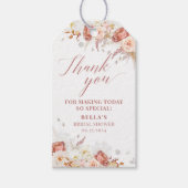 Elegant Dusty Roos Bloemen Dank u Cadeau Label Cadeaulabel (Voorkant)