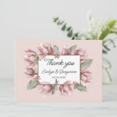 Elegant Dusty roos blush bruiloft Bedankkaart (Staand voorkant)
