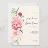 Elegant Dusty Roos Blush Ivory Floral Script Kaart (Voorkant)
