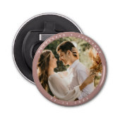 Elegant Dusty Roos Blush Photo Wedding Favor Button Flesopener (Voorkant)