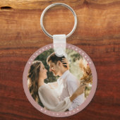 Elegant Dusty Roos Blush Photo Wedding Favor Sleutelhanger (Voorkant)