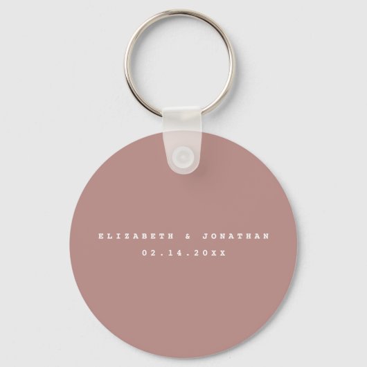 Elegant Dusty Roos Blush Photo Wedding Favor Sleutelhanger (Achterkant)