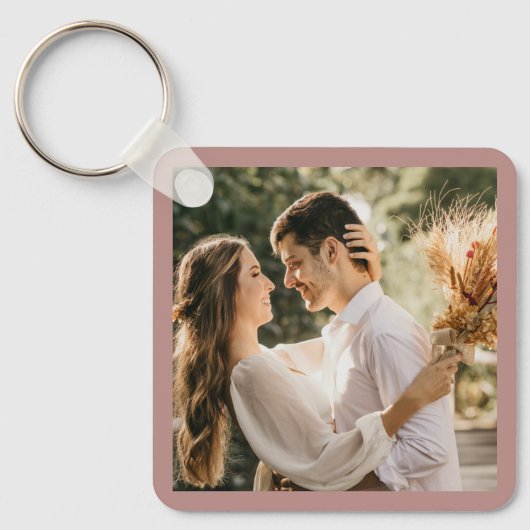 Elegant Dusty Roos Blush Photo Wedding Favor Sleutelhanger (Voorkant)