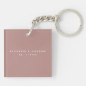 Elegant Dusty Roos Blush Photo Wedding Favor Sleutelhanger (Achterkant)