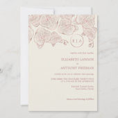 Elegant Dusty Roos Botanical Orchid Sketch Wedch W Kaart (Voorkant)