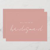 Elegant Dusty Roos Bridesmaid Voorstel Kaart (Voorkant / Achterkant)