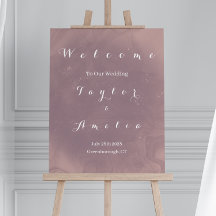 Elegant Dusty Roos bruiloft Welkomstbord Poster