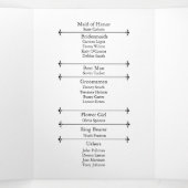 Elegant Dusty Roos Burgundy Floral Wedding Program Drieluik Programma (Binnenkant midden)