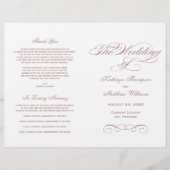 Elegant Dusty Roos Calligraphy Wedding Ceremony (Voorkant)