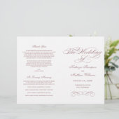 Elegant Dusty Roos Calligraphy Wedding Ceremony (Staand voorkant)