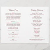 Elegant Dusty Roos Calligraphy Wedding Ceremony (Achterkant)