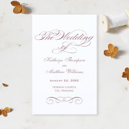 Elegant Dusty Roos Calligraphy Wedding Ceremony