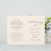 Elegant Dusty Roos Calligraphy Wedding Programs (Staand voorkant)