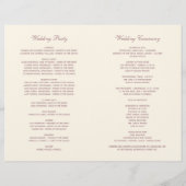 Elegant Dusty Roos Calligraphy Wedding Programs (Achterkant)