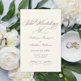 Elegant Dusty Roos Calligraphy Wedding Programs