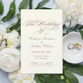 Elegant Dusty Roos Calligraphy Wedding Programs
