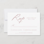 Elegant Dusty Roos Calligraphy Wedding RSVP Kaartje (Voorkant)